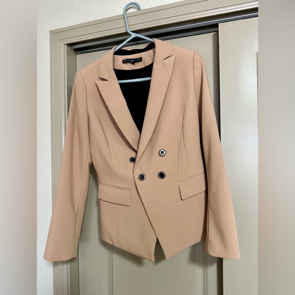 Beige Double-Breasted Blazer